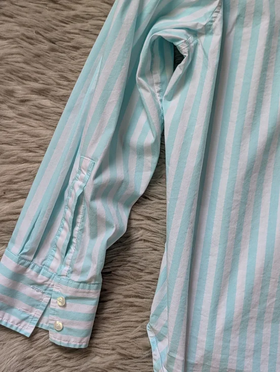 EUC AYR The Deep End Button Down Shirt in Teal Wasabi - Picture 14 of 16